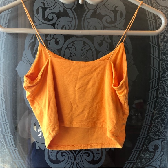 Orange String Crop Tank Top - Picture 2 of 3